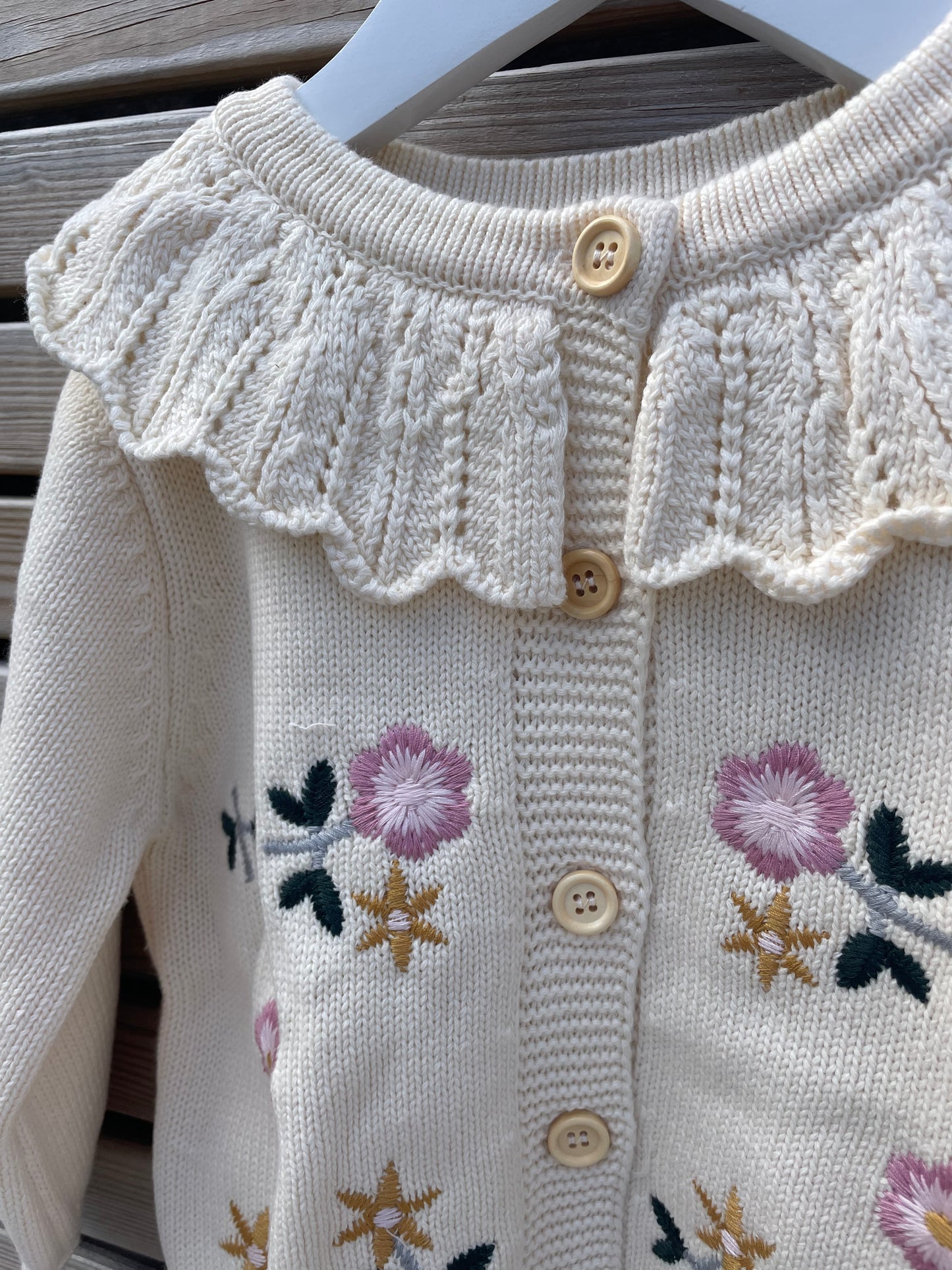 Albie & Co Knitted Flower Embroidered Cardigan Sets